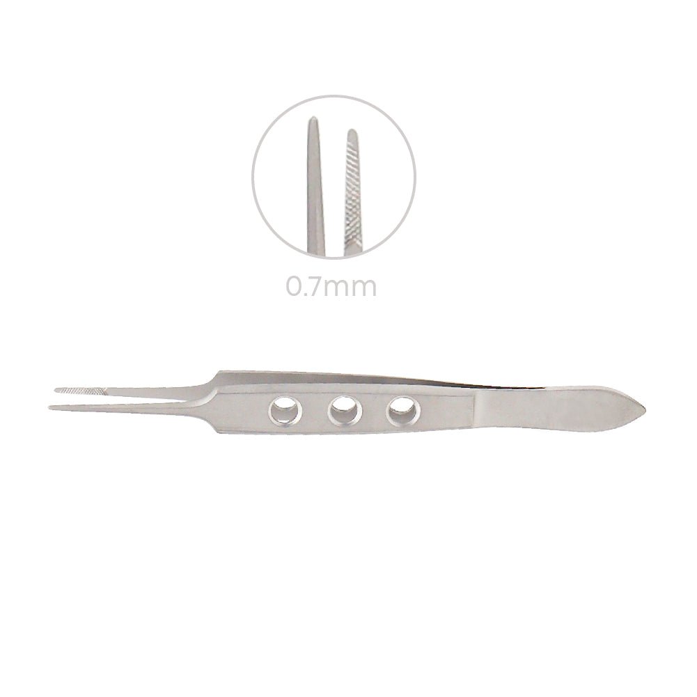 Bishop-Harmon Eye Dressing Forceps, Cross-Serrated, 0.7mm, overall length 9 cm - Image 2