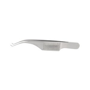 Barraquer, Colibri Micro-Suture forceps, 1 x 2 teeth, 0.12 mm, with platform, overall length 7.5 cm