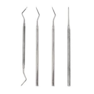 4 Pc Dental Straight Root Tip & Apical Elevator Set - Surgical Extraction Instruments