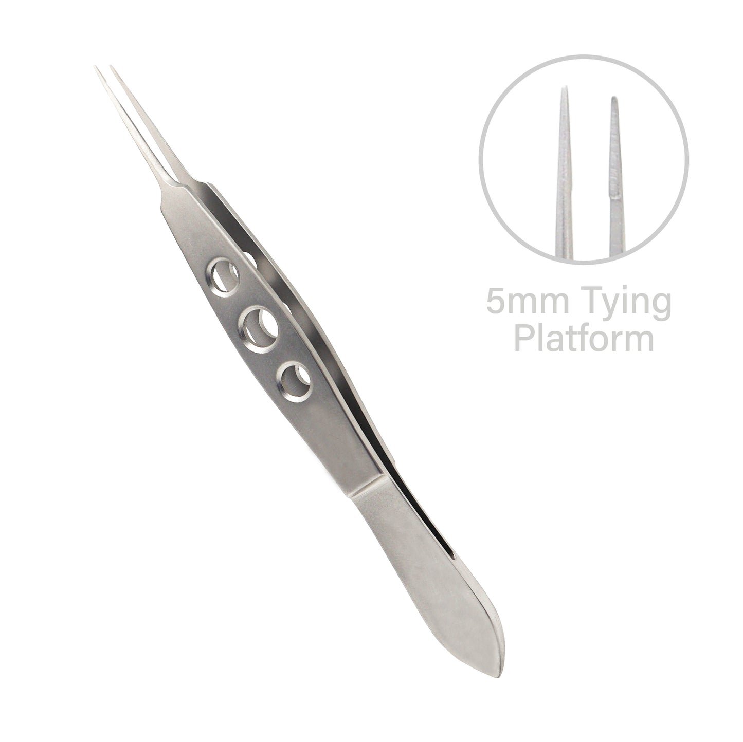 Jaff. Micro-Tying Forceps, Straight, 5mm tying platform, overall length 10.5cm - Image 2