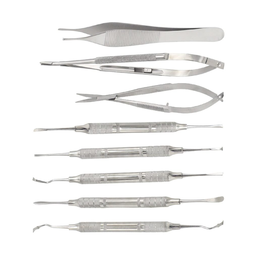 8 Pc Microsurgery Instruments Set - Precision Dental & Surgical Micro Instruments