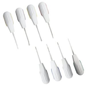 Luxating Root Elevator Set - 8 Pcs (White Handle)